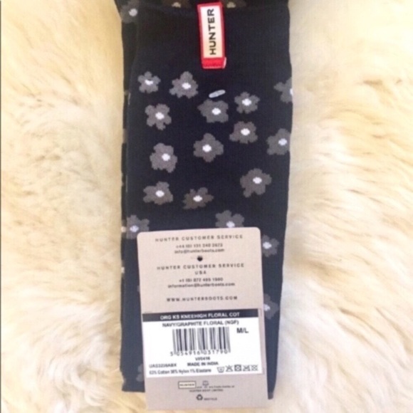 Hunter Flower Cuff Original Tall Welly Boot Socks - Picture 3 of 3